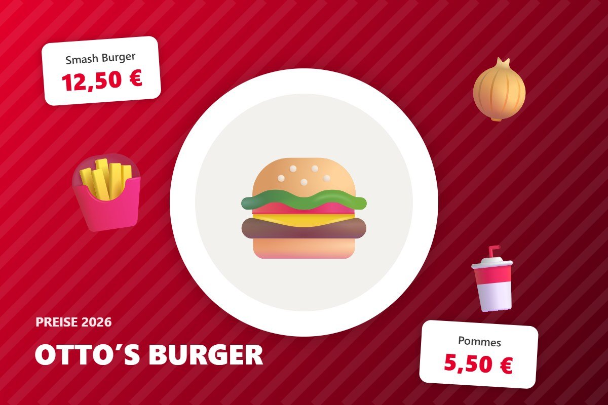 ottos burger speisekarte – Illustration mit Preisen