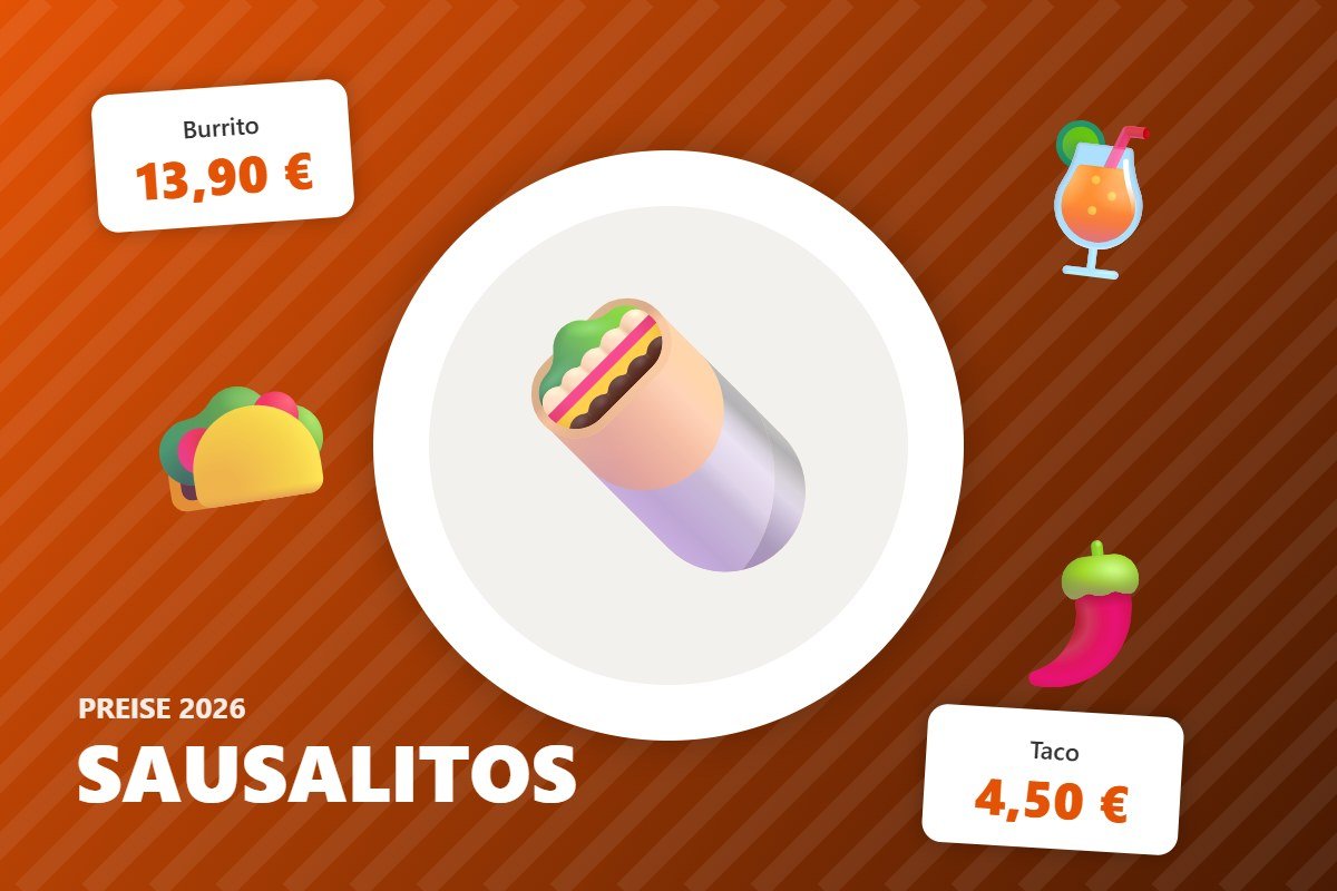 sausalitos speisekarte – Illustration mit Preisen