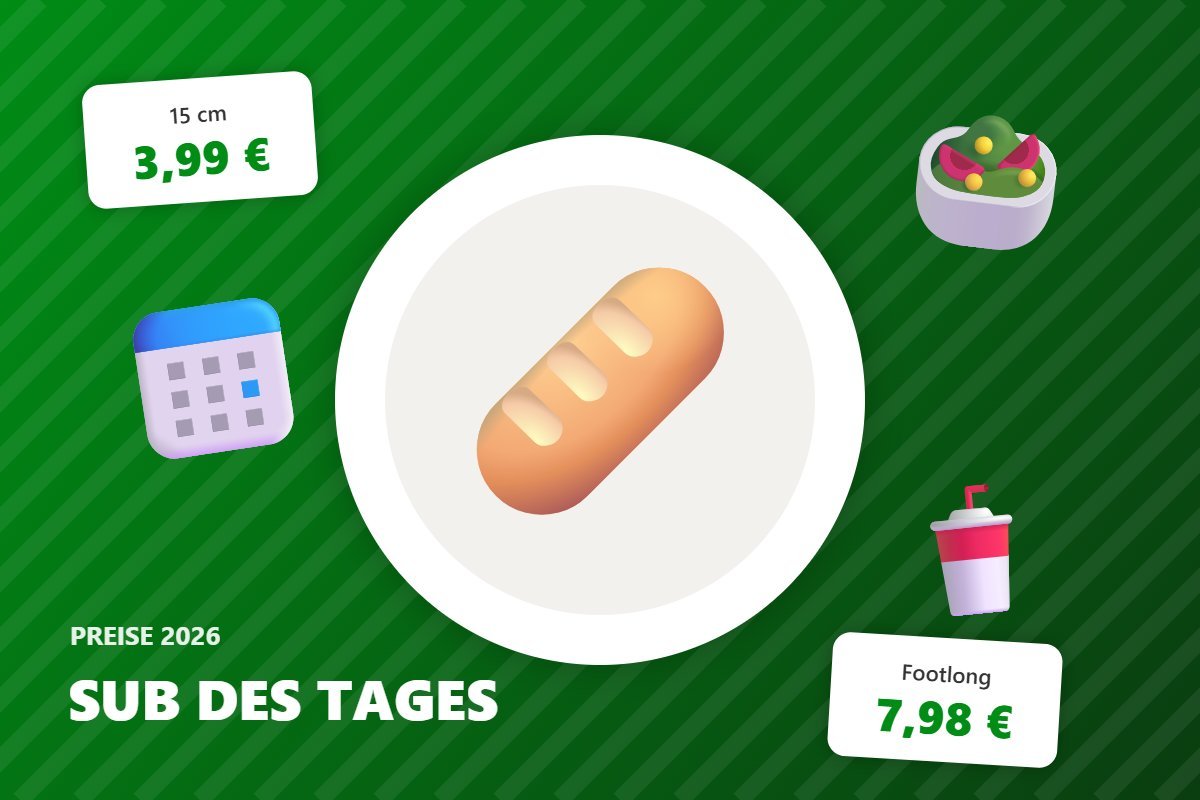 subway sub des tages – Illustration mit Preisen