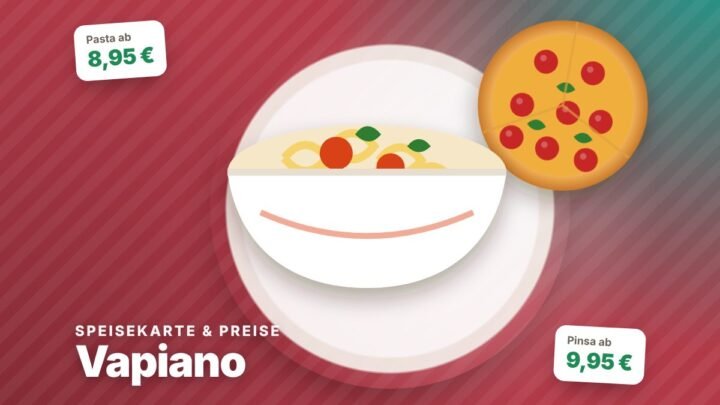 vapiano speisekarte – Illustration mit Preisen